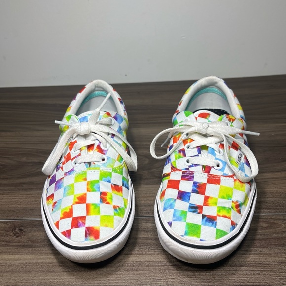 Vans Checkerboard tie dye shoes Mens 5,womens 6.5Comfy Cush - Picture 2 of 7